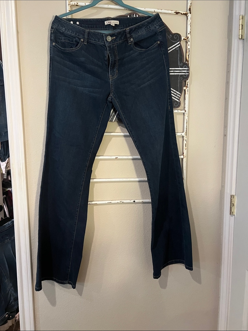 CAbi Dark Indigo Flare Wide-Leg Jeans